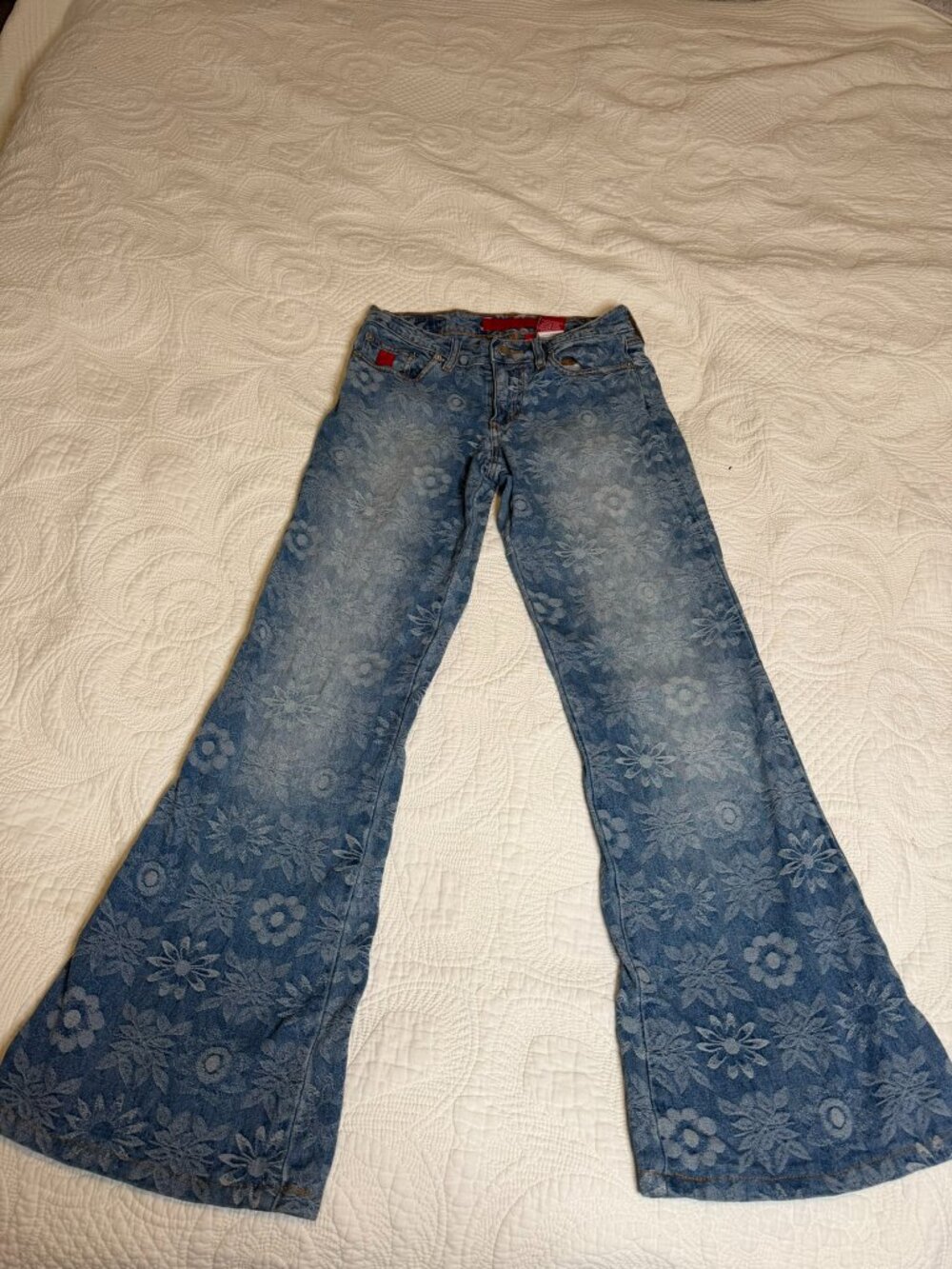 Bongo Y2K Floral Jacquard Flare Jeans 5